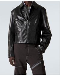 Kiko Kostadinov Murad Zip-up Leather Jacket in Black for Men | Lyst