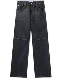 Stella McCartney - Waxed-Finish Straight-Leg Denim Jeans - Lyst