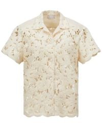 Moncler - Floral Macramé Short Sleeve Shirt - Lyst