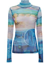 JW Anderson - Graphic-Print Roll-Neck T-Shirt - Lyst
