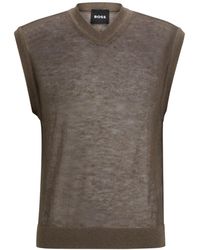 BOSS - V-Neck Knit Vest - Lyst