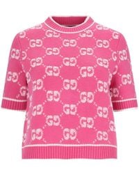 Gucci - Gg Jacquard Knitted Top - Lyst