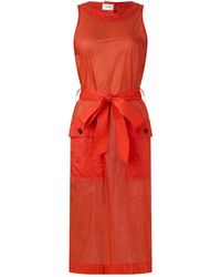 Saint Laurent - Sleeveless Crewneck Tie-Waist Midi Dress - Lyst