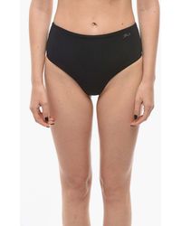 KARL LAGERFELD - High-Waisted Bikini Briefs With Logo - Lyst