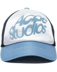 Acne Studios - Flocked-Logo Mesh Hat - Lyst