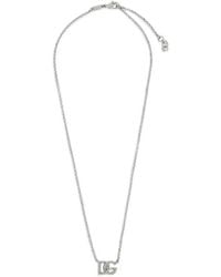 Dolce & Gabbana - Logo-Plaque Pendant Chained Necklace - Lyst