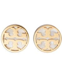 Tory Burch - Icon Mother Of Pearl Circle Stud Earrings - Lyst