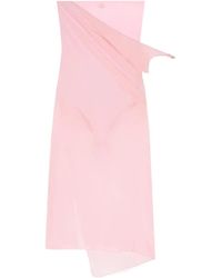 Courreges - Courrèges Draped Jersey Bustier Dress - Lyst