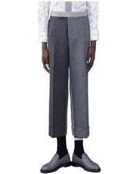 Thom Browne - Mid-Rise Two-Toned Wide-Leg Trousers - Lyst