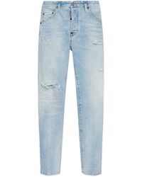 DSquared² - Skater Tapered Distressed Jeans - Lyst