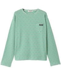 Miu Miu - Striped Pocket Knitted Top - Lyst