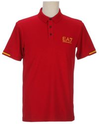 EA7 - Lapel Logo Polo Shirt - Lyst