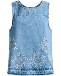 Ganni - Denim Sleeveless Top - Lyst