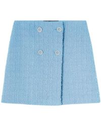 Versace - High-Waist Tweed Mini Skirt - Lyst