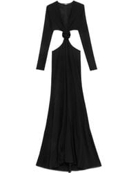 Blumarine - Rose Detailed Cut-Out Long Dress - Lyst