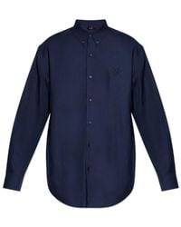 Balmain - Collared Long-Sleeve Poplin Shirt - Lyst