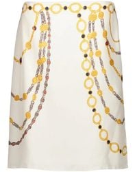 Versace - Chain-Printed Twill Pencil Skirt - Lyst