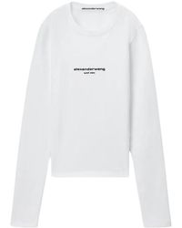 Alexander Wang - Logo Print Slim Fit Long Sleeve T-Shirt - Lyst