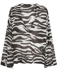 The Attico - The Zebra Printed Blouse - Lyst