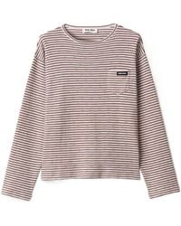 Miu Miu - Cotton, Cashmere And Silk Crew-Neck Knit Sweater - Lyst