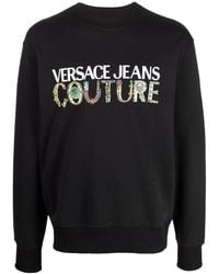 Versace Jeans Couture - Logo-Print Cotton Sweatshirt - Lyst