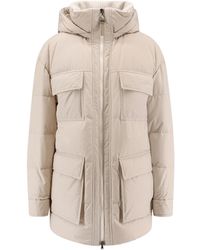 Brunello Cucinelli - Knitted Neck Down Jacket - Lyst