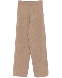 Max Mara - Ribbed Cashmere Straight-Leg Trousers - Lyst