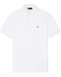 Emporio Armani - Logo Embroidered Short-Sleeved Polo Shirt - Lyst
