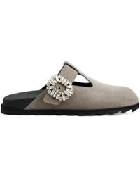 Roger Vivier - Slidy Viv Embellished T-Strap Mules - Lyst