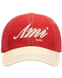 Ami Paris - Logo Embroidered Curved Peak Cap - Lyst