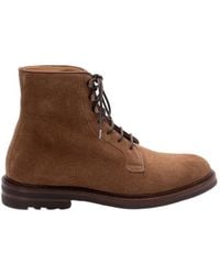 Brunello Cucinelli - Round Toe Lace-Up Ankle Boots - Lyst