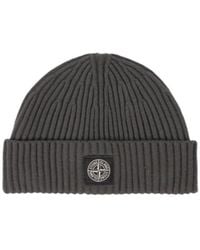 Stone Island - Compass-Patch Ribbed Beanie - Lyst