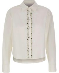 Kaos - Cropped Embellished Shirt - Lyst