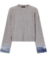 Haikure - Karine Denim-Trimmed Cable-Knit Cotton Sweater - Lyst