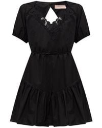 Twinset - Lace-Trim Ruffled Mini Dress - Lyst