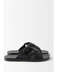 Gucci - Cut-Out Logo Crossover Strapped Sandals - Lyst