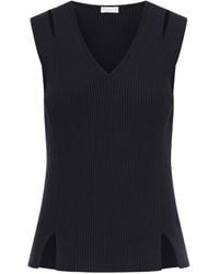 Roberto Collina - Ribbed Cut-Out Knitted Top - Lyst