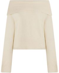 GIUSEPPE DI MORABITO - Foldover Boat-Neck Knitted Sweater - Lyst