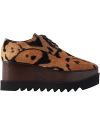 Stella McCartney - Elyse Animal-Print Velvet Platform Brogues - Lyst