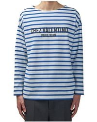Valentino - Striped Logo Printed Crewneck T-Shirt - Lyst