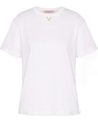 Valentino - Vlogo Plaque Crewneck T-Shirt - Lyst