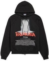 Balenciaga - The Door Oversized Zip-Up Hoodie - Lyst