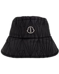 Moncler - Moncler Rick Owens Logo Embroidered Bucket Hat - Lyst