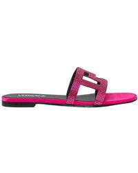 Versace - Greca Maze Embellished Slides - Lyst
