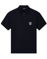 Emporio Armani - Pique Polo Shirt With French Bulldog Patch - Lyst