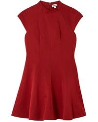 STAUD - Ellie Paneled Cotton-Blend Faille Mini Dress - Lyst