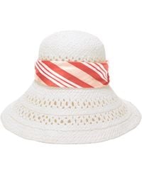 Ermanno Scervino - Checked Band Straw Hat - Lyst