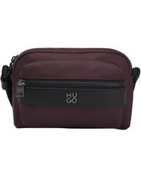 BOSS - Twill Crossbody Bag With Stacked-Logo Hardware - Lyst