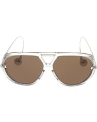 Bottega Veneta - Eyewear Drop Aviator Frame Sunglasses - Lyst