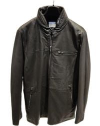 Armani Collezioni - Long-Sleeved Leather Jacket - Lyst